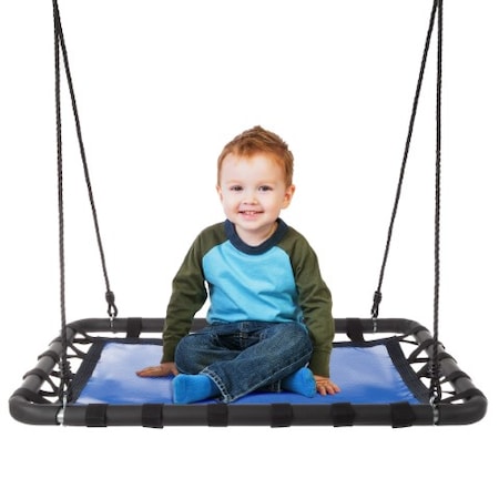 Toy Time Platform Swing 40" x 30" Hanging Outdoor Tree or Playground Equipment with Adjustable Rope 910326EXF